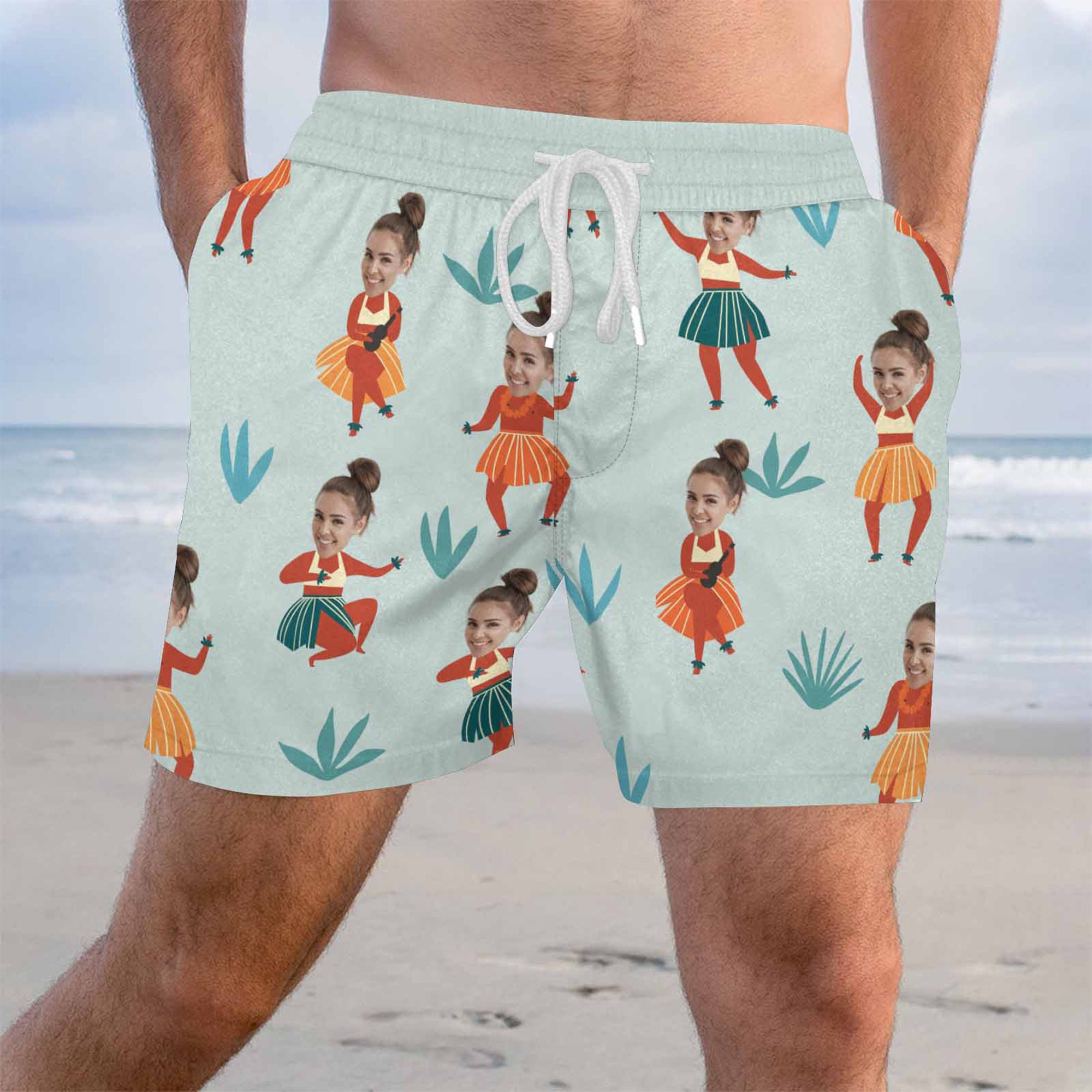 Funny Men Bathing Suit Custom Swim Trunks Hawaii Dance - Etsy Funny Men Bathing Suit Custom Swim Trunks Hawaii Dance - Etsy