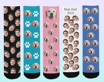Personalized Photo Socks, Custom Face Socks, Pet Portrait Gift