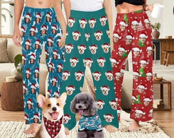 Custom Face Pajama Pants: Personalized Photo Pajama Bottoms Gift for Him/Her