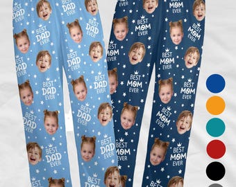 Custom Face Pajama Pants, Photo Gift for Dad Mom