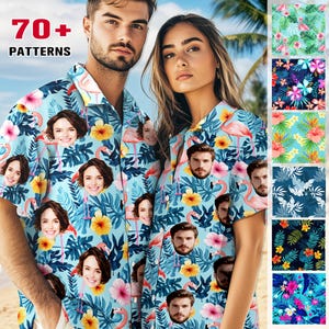 Custom Picture Face Hawaiian Shirt: Personalized Photo Floral Aloha Shirt, Button Down Dad Shirts