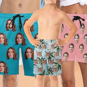 Custom Face Swim Trunks: Personalized Photo Beach Shorts