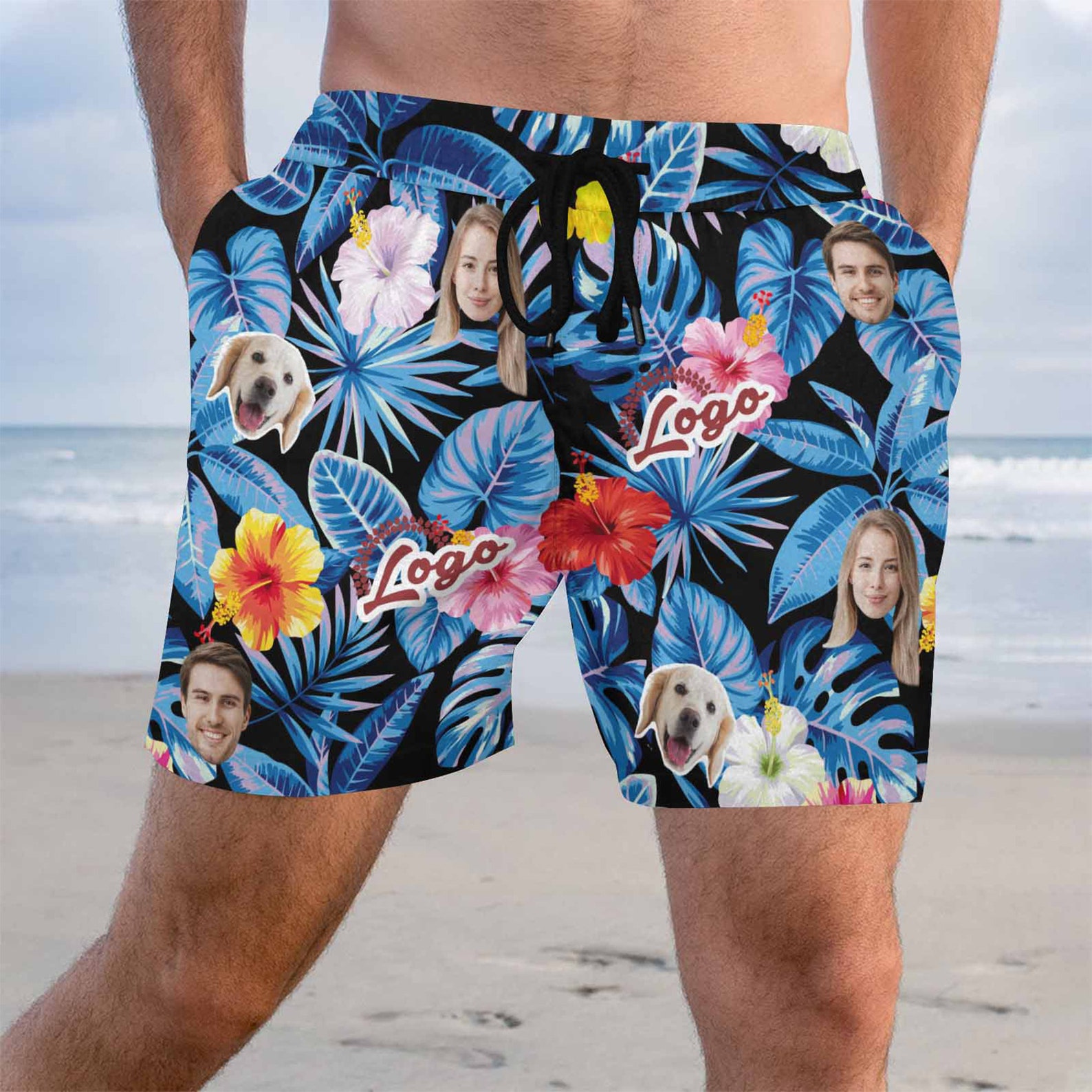 Custom Swim Trunks Face Bathing Suit Men Personalized Face Etsy
