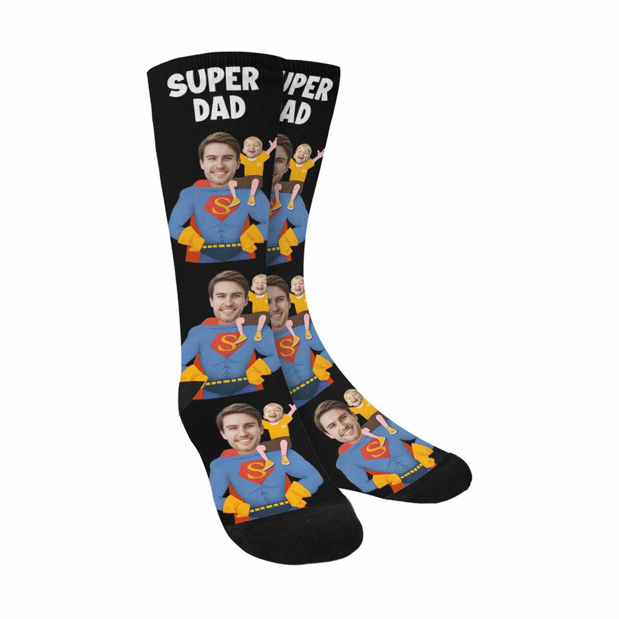 Super Dad Socks Personalized Face Socks Custom Face Socks Etsy