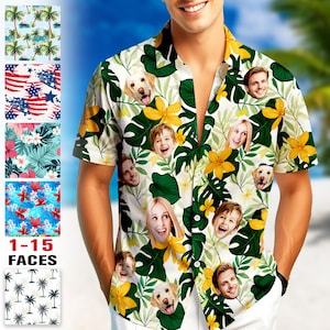 Custom Photo Hawaiian Shirt: Personalized Tropical Flower Face Shirt