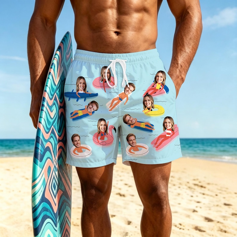 Bañador personalizado con rostro: Traje de baño para hombre personalizado, regalo para despedida de soltero imagen 2