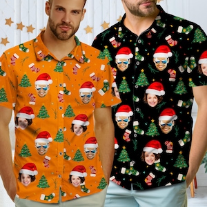 Custom Face Christmas Hawaiian Shirt: Personalized Photo Party Shirt