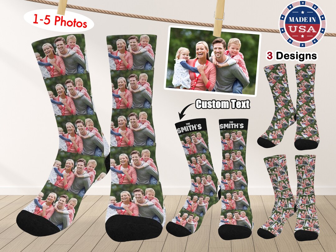 Personalize Family Photo Sock,custom Photo Socks,memory Gift for Him