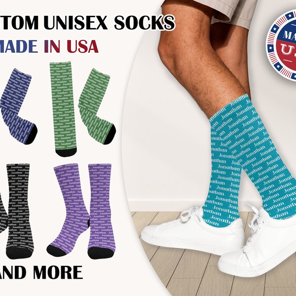 Custom Logo With Text Socks Etsy