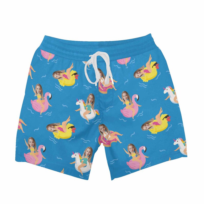 Custom Men Bathing Suit Funny Swim Trunks Personalized Face Etsy