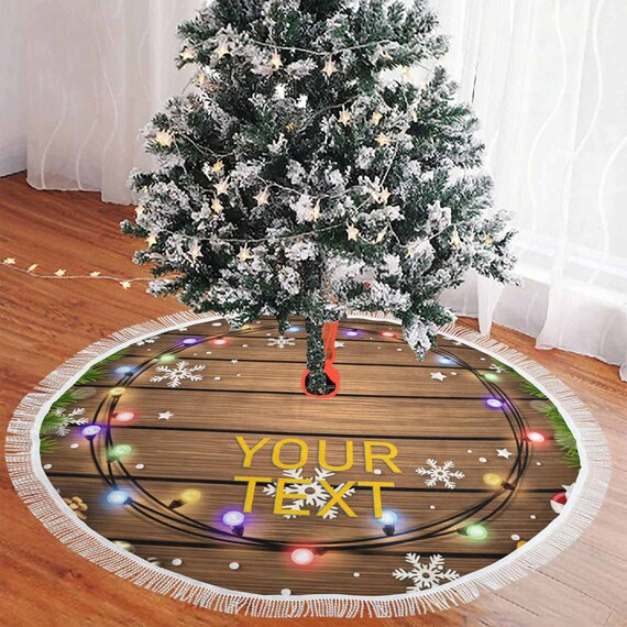Preppy Chic Personalized Christmas Tree Skirt