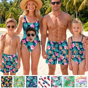 Maillot de bain familial personnalisé : maillot de bain une pièce et photo personnalisés image 1