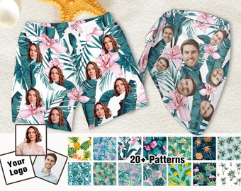 Conjunto de traje de baño con cara personalizada: traje de baño y pareo personalizados para parejas