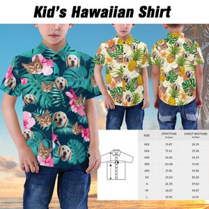 Personalize Face Tropical Flower Hawaiian Shirt, Custom Men Women Kid Hawaiian Shirt/Short with Face Logo,Dog Bandana/Shirt,Beach Party image 6