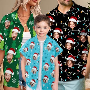 Custom Face Christmas Hawaiian Shirt: Personalized Photo Gift
