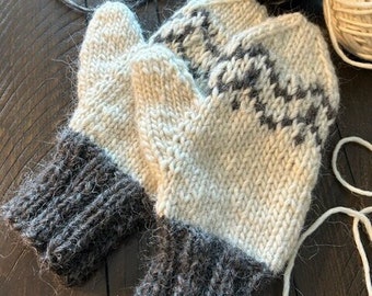 Canadian Wool Mittens Knitting Pattern