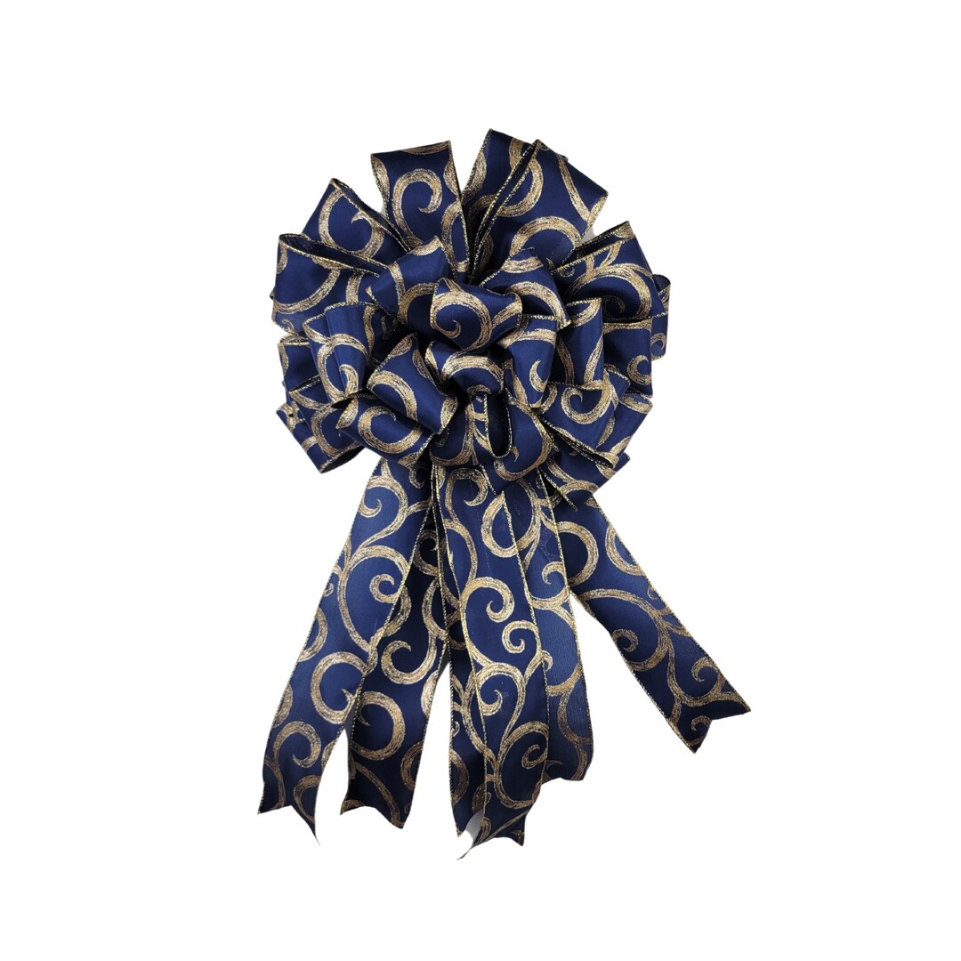 Christmas Tree Bow Topper, Elegant Christmas Bow, Winter Mailbox Bow