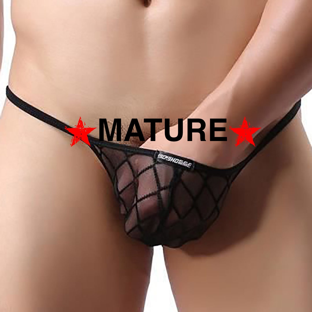 Slip Tanga Mesh Black Mesh Sexy C-through BDSM - Etsy