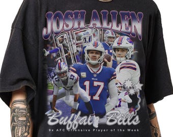 Retro 90s Vintage Josh Allen Bootleg T-Shirt, Josh Allen Graphic Retro Tee, Josh Allen Gifts For Women and Man Unisex T-Shirt