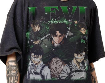 Vintage Levi Ackerman Bootleg 90s Shirt, Levi Ackerman Graphic Retro Tee, Levi Ackerman Tee Gifts, Levi Ackerman Attack on Titan Vintage Tee