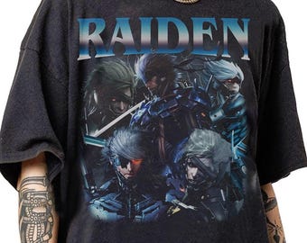 Retro 90s Vintage Raiden Metal G Rising Bootleg T-Shirt, Raiden Game Graphic Retro Tee, Metal Gear Gifts For Women and Man Unisex TShirt