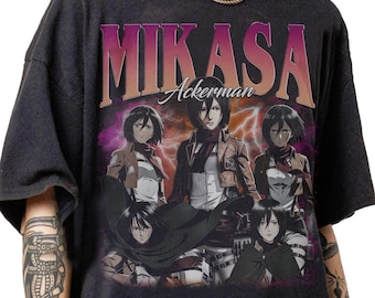 Vintage Mikasa Ackerman Bootleg 90s Shirt, Mikasa Ackerman Graphic Retro Tee, Ackerman Tee Gift, Mikasa Ackerman Attack on Titan Vintage Tee