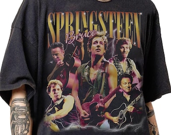 Retro 90s Vintage Bruce Springsteen Bootleg T-Shirt, Bruce Springsteen Graphic Retro Tee, The Boss Music Gifts For Women and Man Unisex Tee