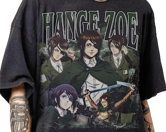 Vintage 90er Jahre Hange Zoe Bootleg Shirt, Hange Zoe Graphisches Retro T-Shirt, Hange Zoe Amin Tee Geschenk, Hange Zoe Attack on Titan Vintages Sweatshirt