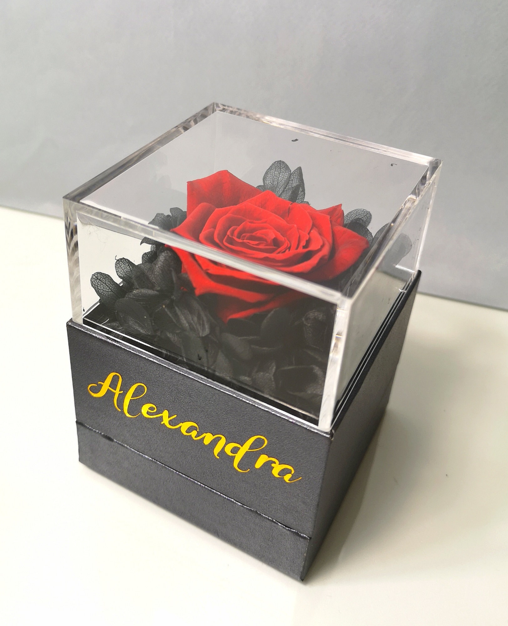 Unique Artwork great for Birthday Present or a Surprise Personalized Message Available! Oil Paint Forever Rose Handmade Anniversary Gift
