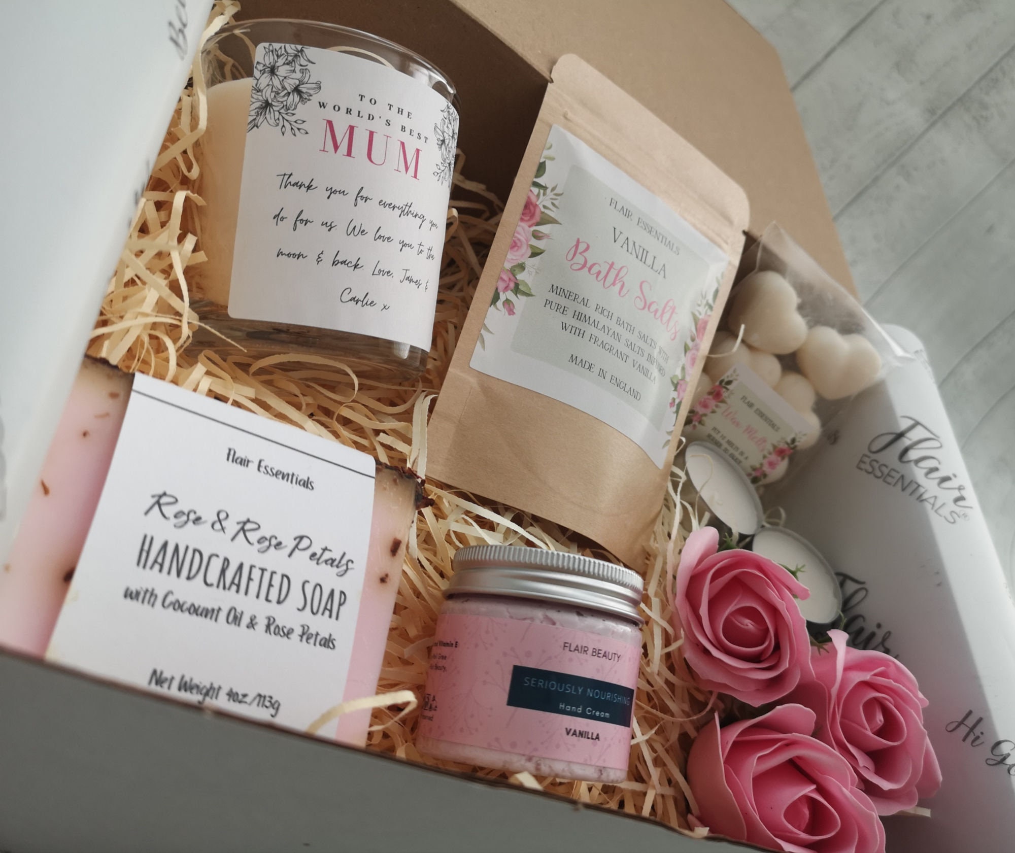 Caja regalo para sorprender : vela aromática 40h + sales baño – Candela Rosa