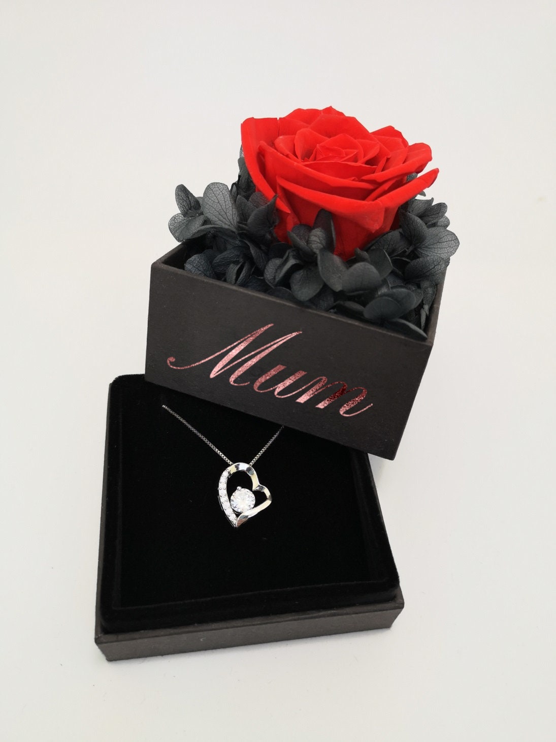 Eternal Rose Flower Jewelry Boxes Gift Wrap Necklace Ring Preserved Flowers  Birthday Gift Box for Valentine's Day Mother's Day EE