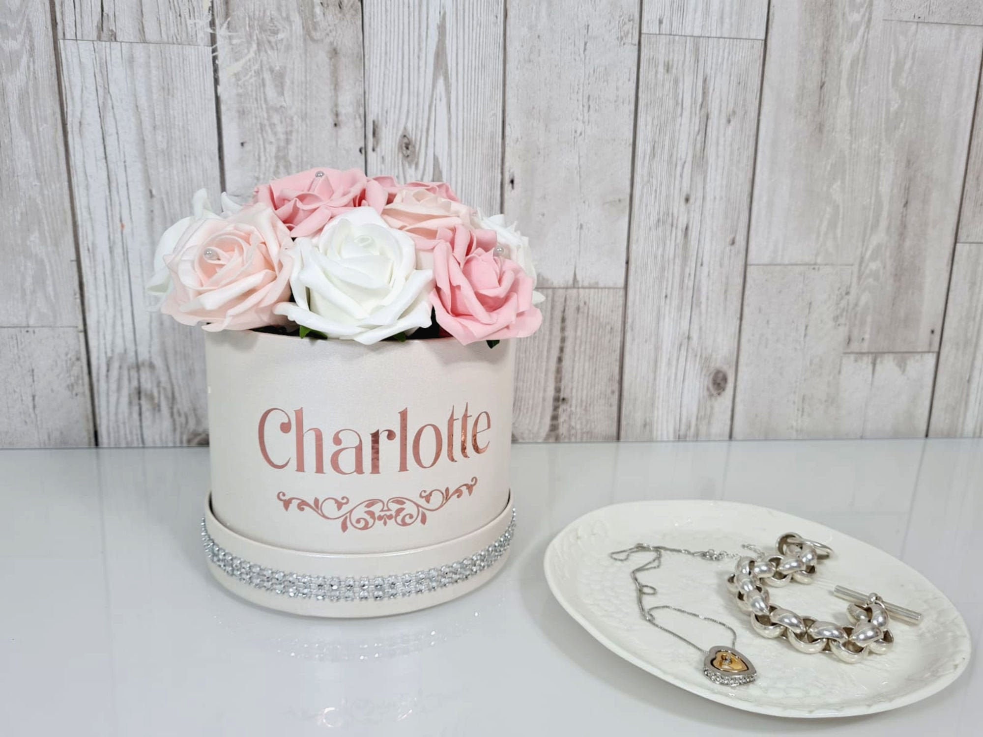 Personalised Diamante Pinks Rose Hat 