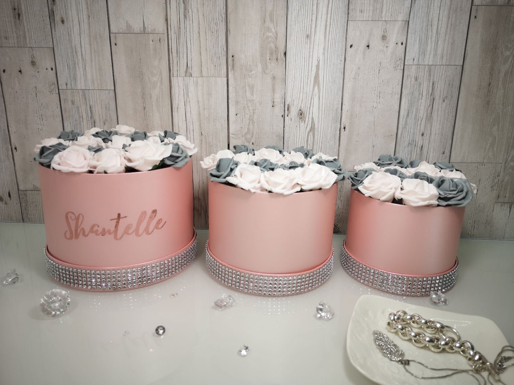 Artificial Rose Hat Box Personalised Gift for Her Birthday Etsy