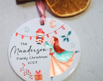 Personalised Family Christmas Ornament, Family Christmas Hanging Decoration, Custom Bauble, Family Name Gift Decor