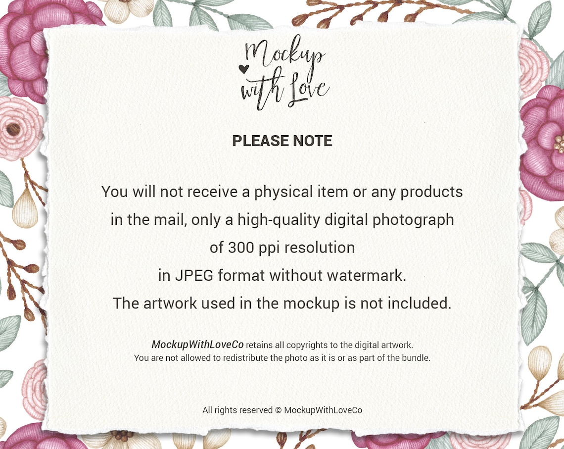 Download Watercolor paper postcard A5 Mockup. White textured paper ...