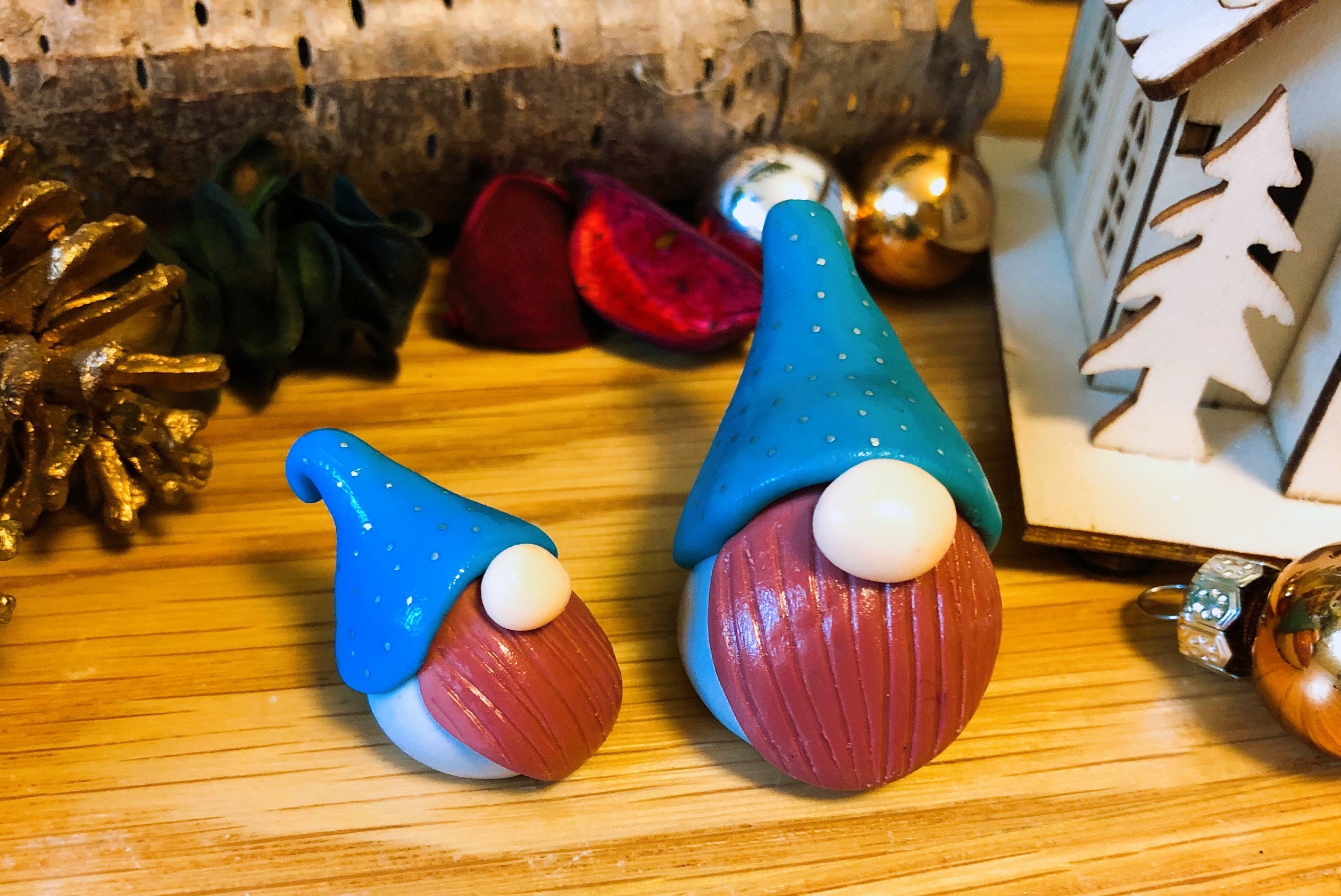 Handmade polymer clay gnomes tiny gnomes Christmas Gonks Etsy