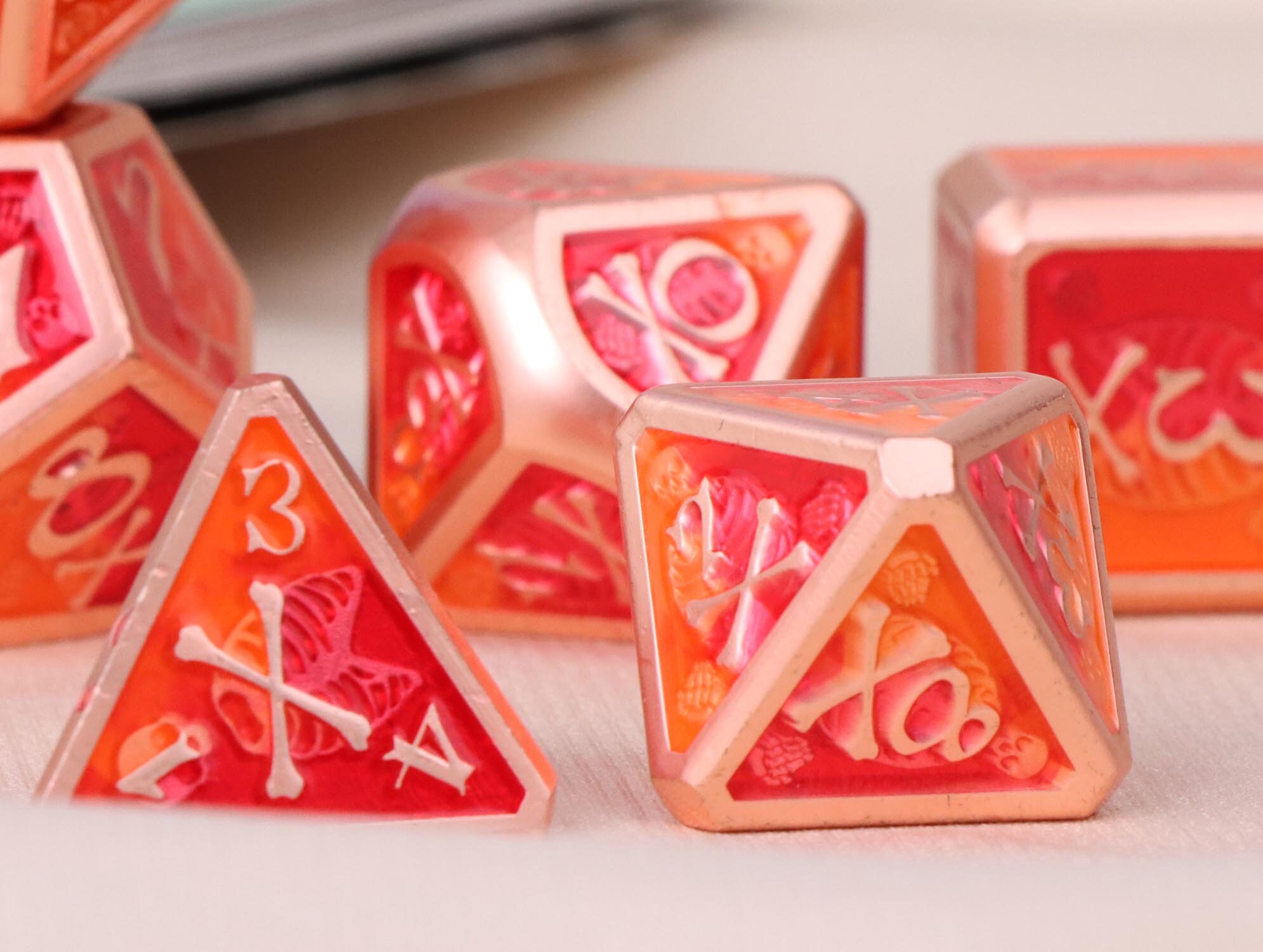 Polyhedral Skull Dnd Dice D&d Dice Set Skull Dnd Dice Set Etsy