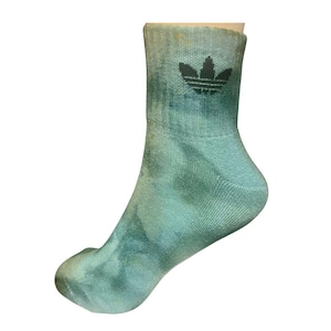 Hand Dyed Adidas Ankle Socks 2 Pair GiftSet Unique Christmas Gift Present - UK Large  UK Size 8.5-10