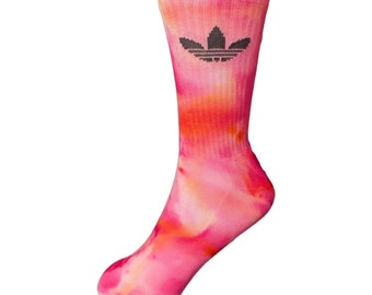 1 paire de chaussettes ras du cou Adidas teintes à la main en édition limitée, adultes, enfants, très petites, moyennes, grandes, très grandes, fête des mères