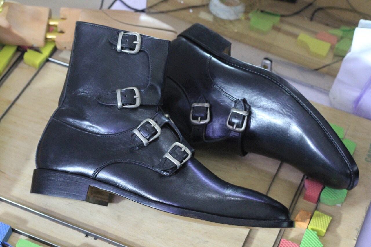 Pure Handmade Leather Monk Strap Chukka Boot Para Hombres Regalos Para Él Zapatos Zapatos para hombre Botas Botines chukka 