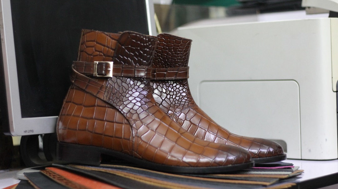 Bespoke Handmade Alligator Jodhpur Genuine Leather Boots Etsy