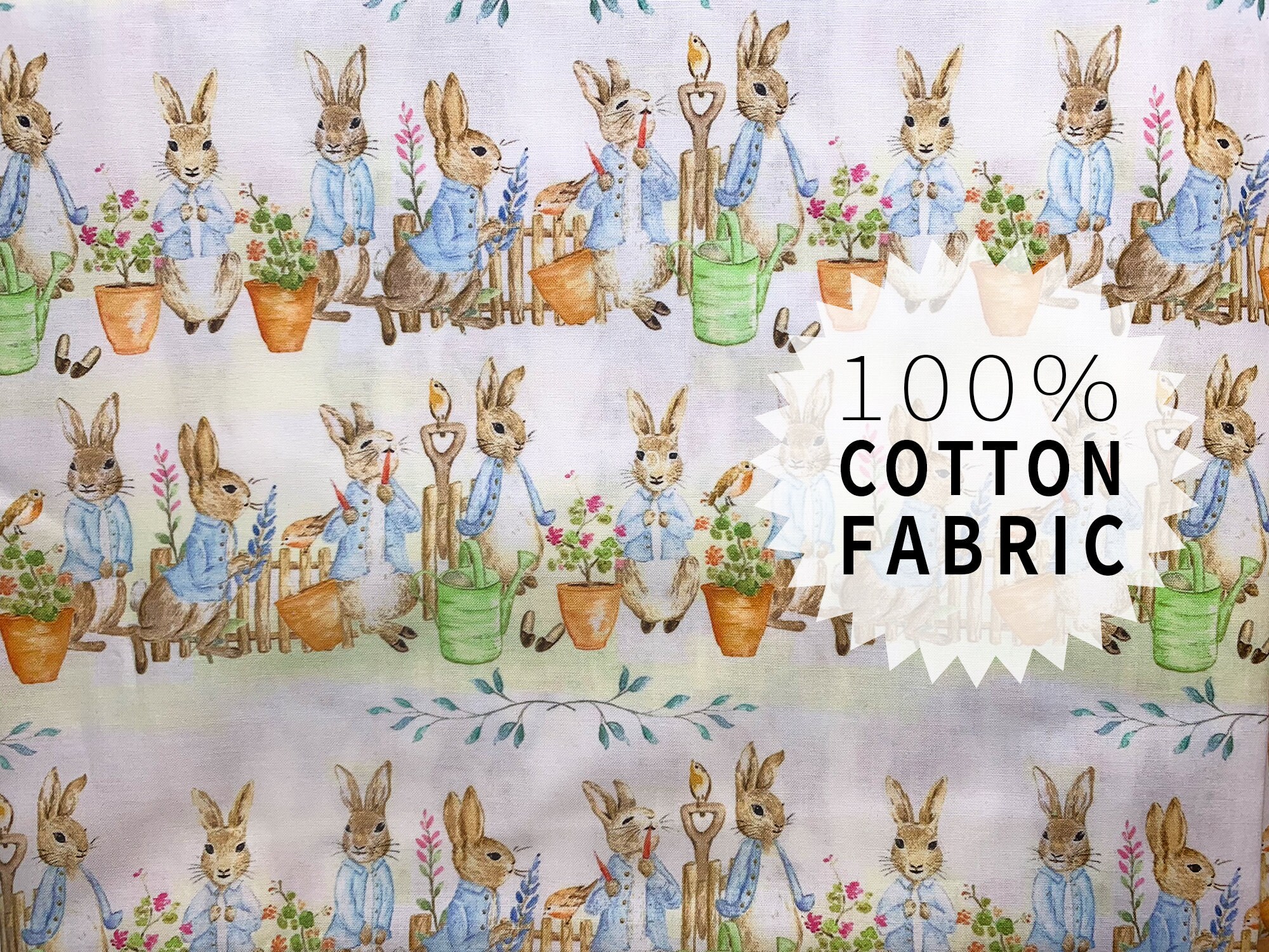 Peter Rabbit Cotton Fabric 100 Cotton Fabric Handwork Etsy