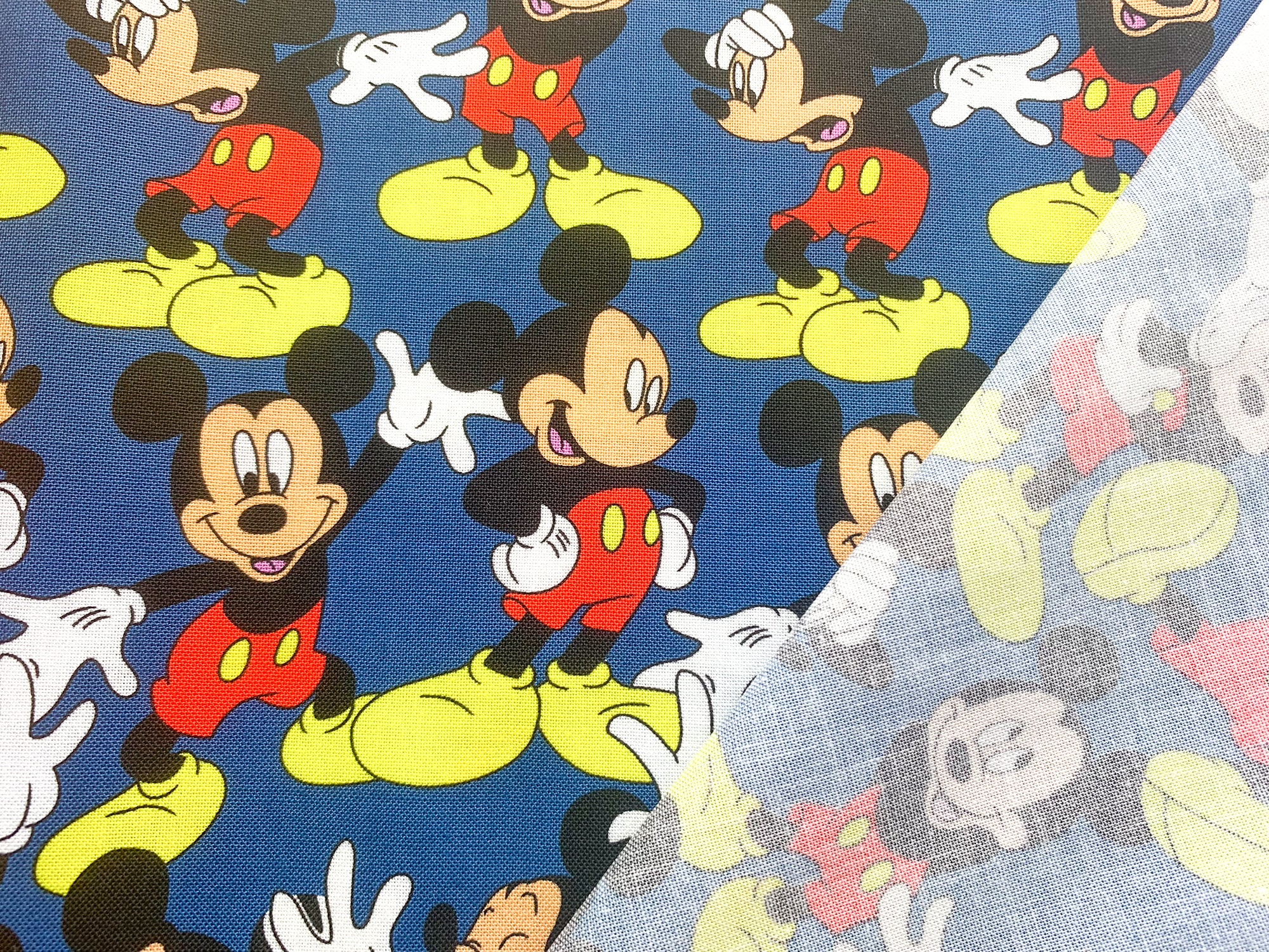 Mickey Mouse Cotton Fabric Disney Mickey 100 Cotton Fabric Etsy