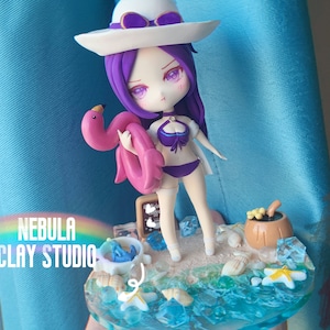 In Stock | Pool Party Caitlyn - League of Legends Inspired Fan Art | League of Legends Figure | Video Game Figurines | Video Games
