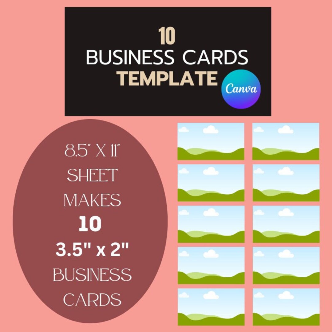 Business Card Printing Template, 3.5x2 Business Card Printing Guide ...