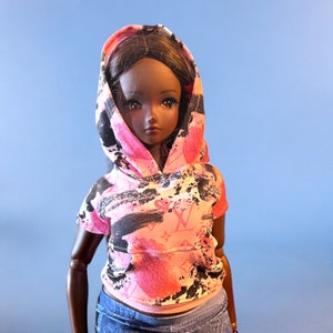 Smartdoll summer cropped hoodie, pink, For 1/3 SD, feeple 60, youpla suri, SD similar bodies image 2