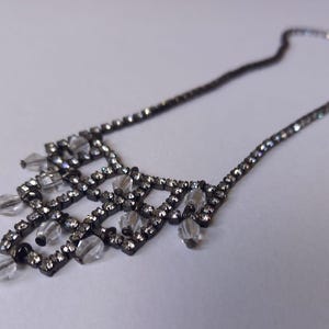Goth bling crystal bib necklace