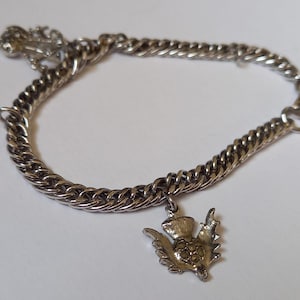 Scottish-themed charm bracelet - bagpipes and thistle (18cm)
