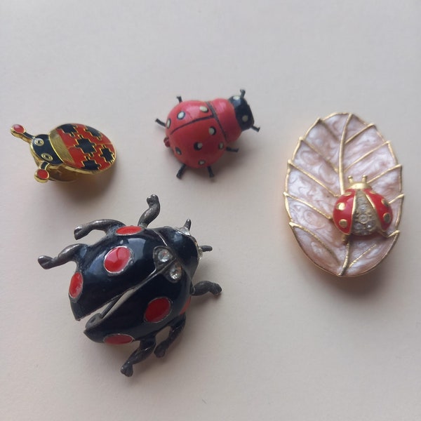 Vintage ladybird pin and brooch bundle (4 pcs)