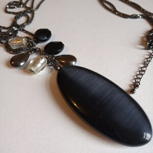 Gothic bling beaded pendant necklace